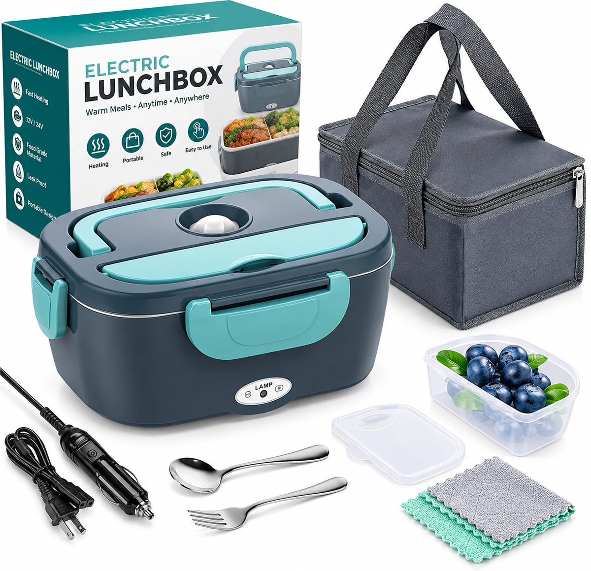Portable Electric Lunch Box – 12V Food Warmer for Work & Car