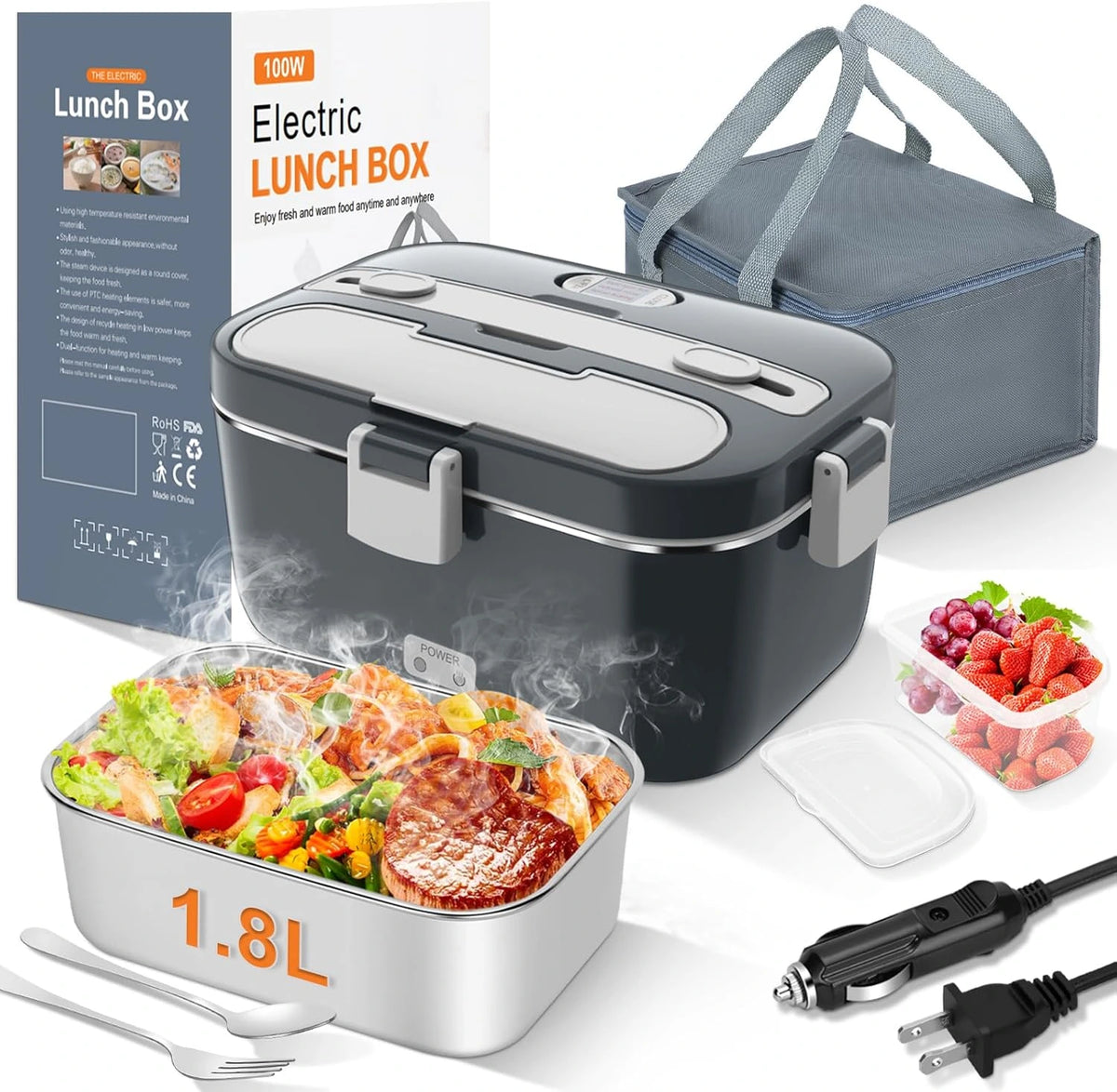 Portable Electric Lunch Box – 12V Food Warmer for Work & Car