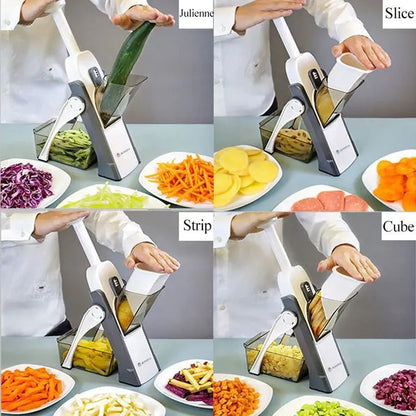 Manual Vegetable Cutter – 4-in-1 Adjustable Mandoline Slicer