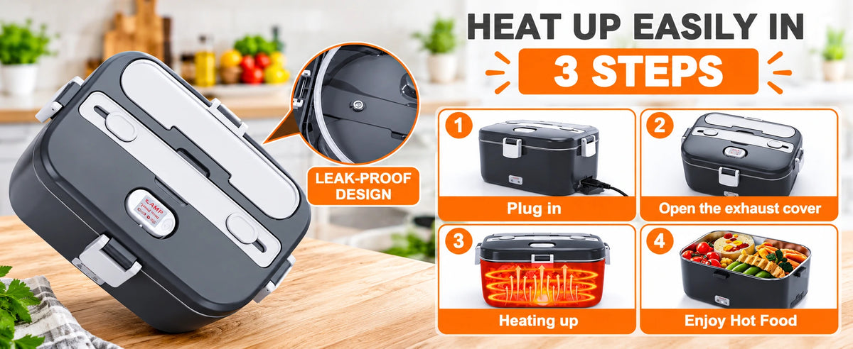 Portable Electric Lunch Box – 12V Food Warmer for Work & Car