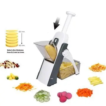 Manual Vegetable Cutter – 4-in-1 Adjustable Mandoline Slicer