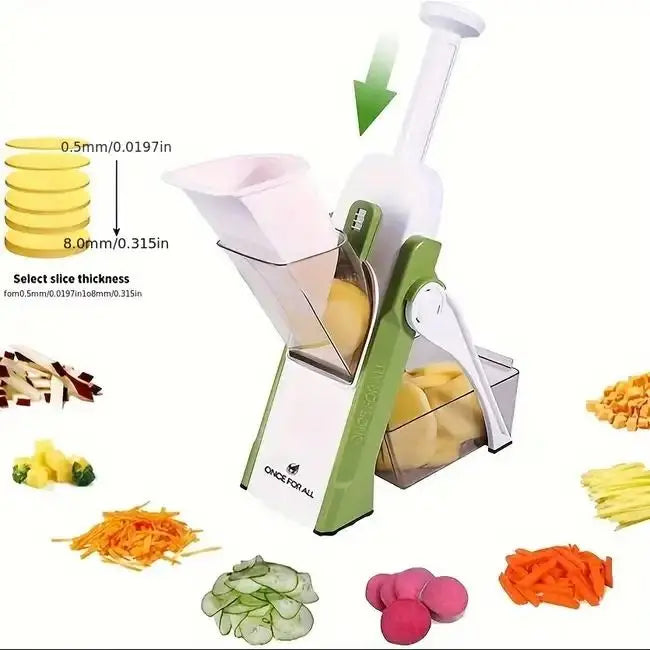 Manual Vegetable Cutter – 4-in-1 Adjustable Mandoline Slicer
